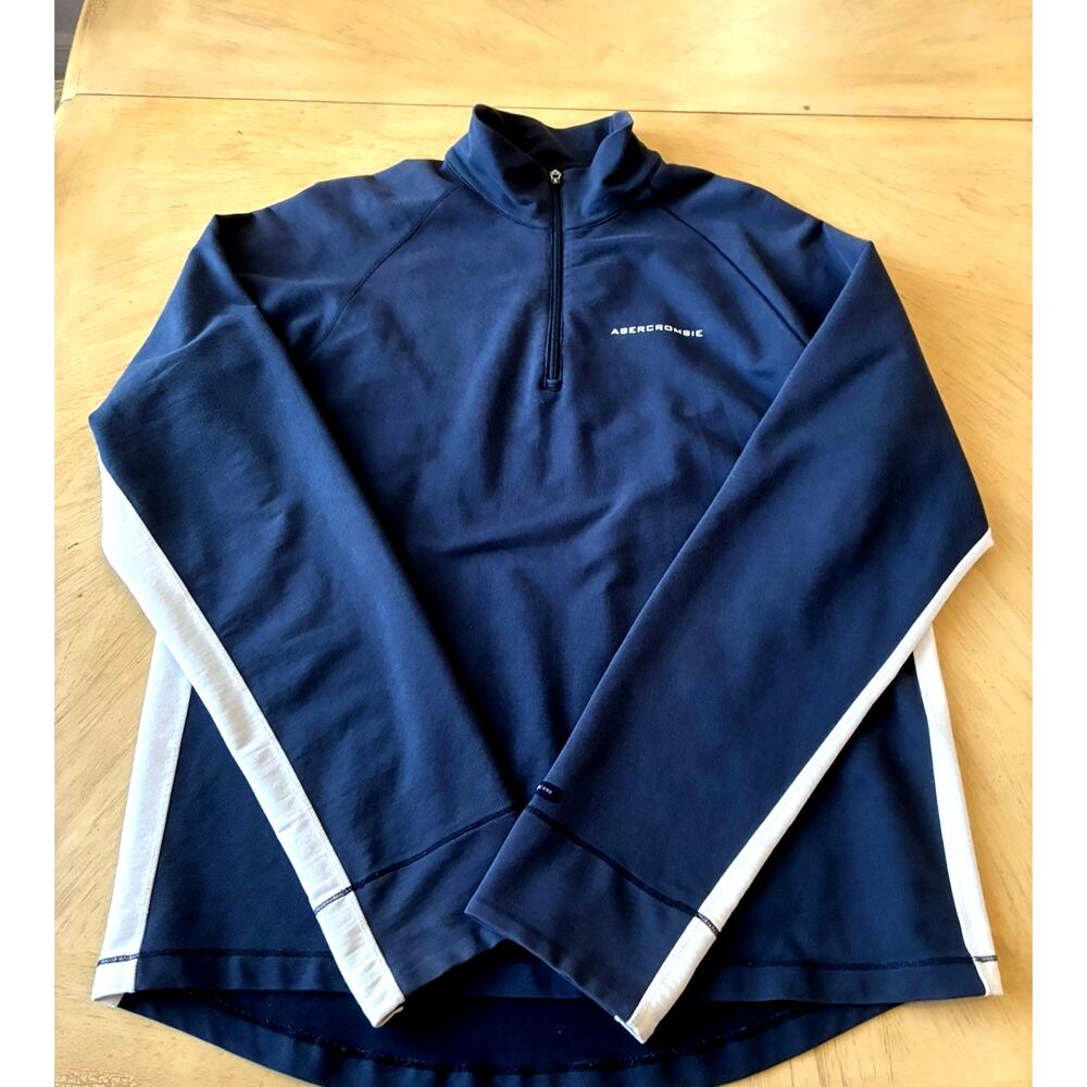 Abercrombie & Fitch Y2K Mens Muscle 1/4 Zip Sweatshirt GYM ISSUE 92 Navy XL